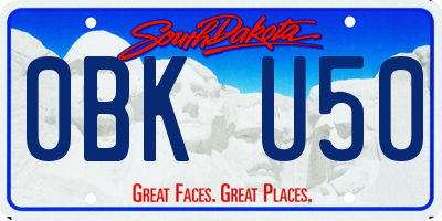 SD license plate 0BKU50