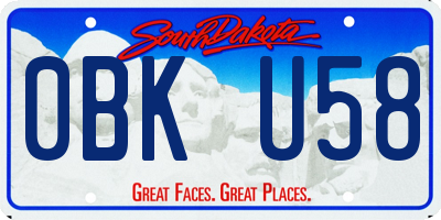 SD license plate 0BKU58