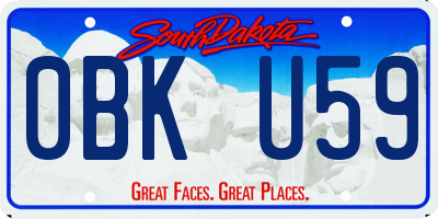 SD license plate 0BKU59