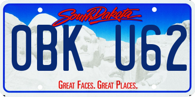 SD license plate 0BKU62
