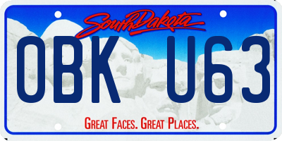 SD license plate 0BKU63