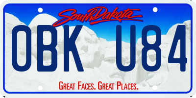 SD license plate 0BKU84