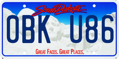 SD license plate 0BKU86