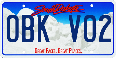 SD license plate 0BKV02