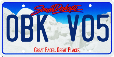 SD license plate 0BKV05