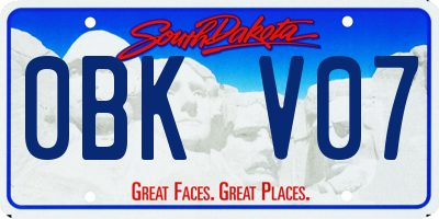 SD license plate 0BKV07