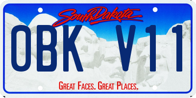 SD license plate 0BKV11