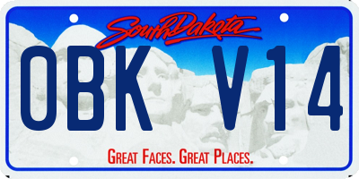 SD license plate 0BKV14