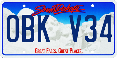 SD license plate 0BKV34