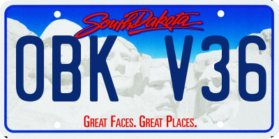SD license plate 0BKV36