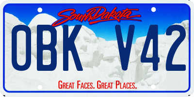 SD license plate 0BKV42