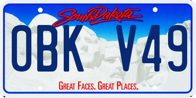SD license plate 0BKV49