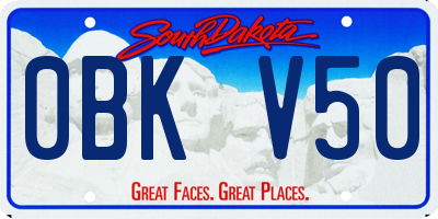 SD license plate 0BKV50