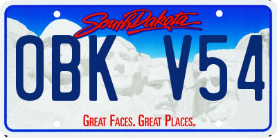 SD license plate 0BKV54