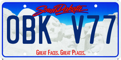 SD license plate 0BKV77