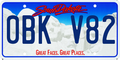 SD license plate 0BKV82