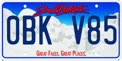 SD license plate 0BKV85