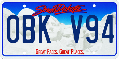 SD license plate 0BKV94