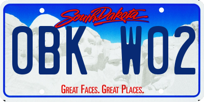 SD license plate 0BKW02