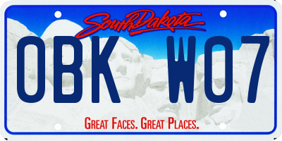 SD license plate 0BKW07