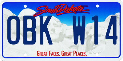 SD license plate 0BKW14