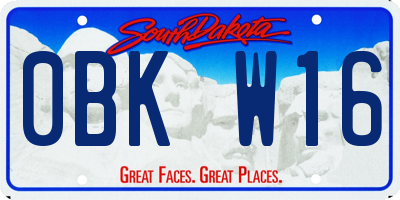 SD license plate 0BKW16