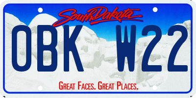 SD license plate 0BKW22
