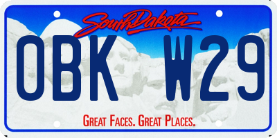 SD license plate 0BKW29