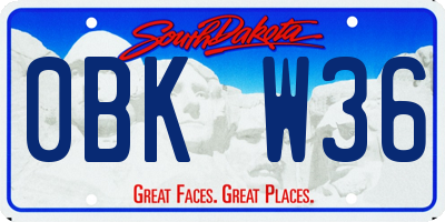 SD license plate 0BKW36