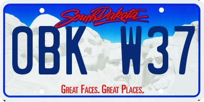 SD license plate 0BKW37