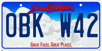 SD license plate 0BKW42