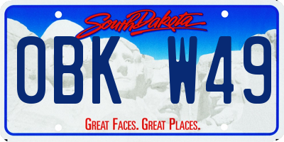 SD license plate 0BKW49