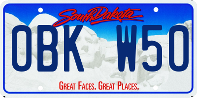 SD license plate 0BKW50