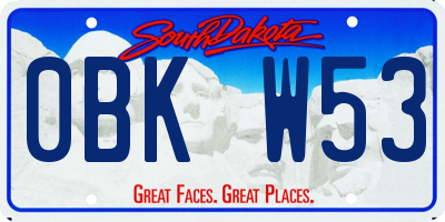 SD license plate 0BKW53
