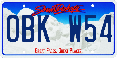 SD license plate 0BKW54