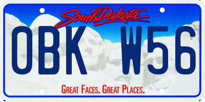 SD license plate 0BKW56