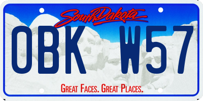 SD license plate 0BKW57