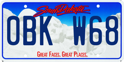 SD license plate 0BKW68