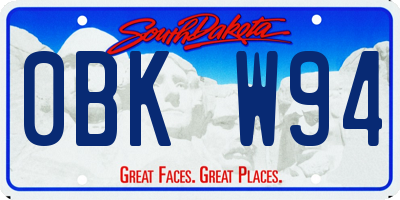 SD license plate 0BKW94