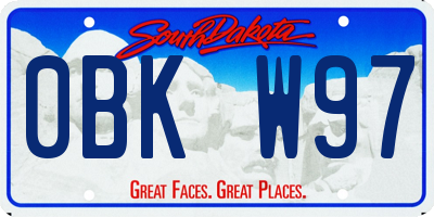 SD license plate 0BKW97