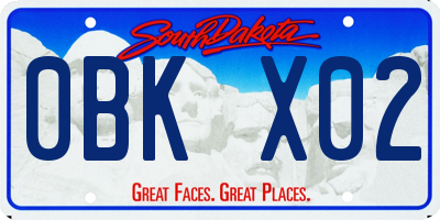 SD license plate 0BKX02