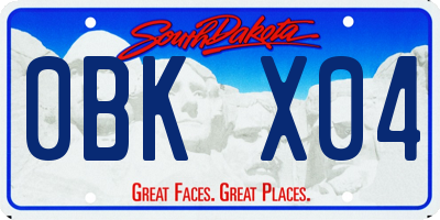 SD license plate 0BKX04