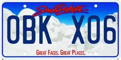 SD license plate 0BKX06