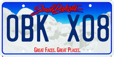 SD license plate 0BKX08