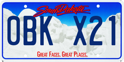 SD license plate 0BKX21