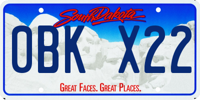 SD license plate 0BKX22