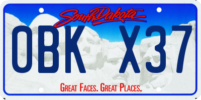 SD license plate 0BKX37