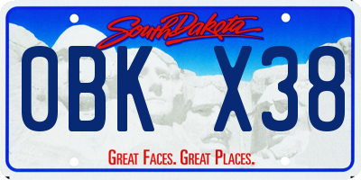SD license plate 0BKX38