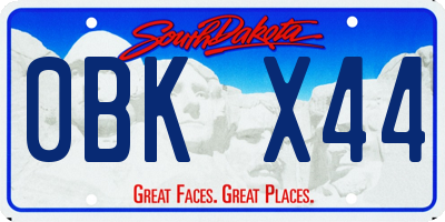 SD license plate 0BKX44