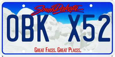 SD license plate 0BKX52